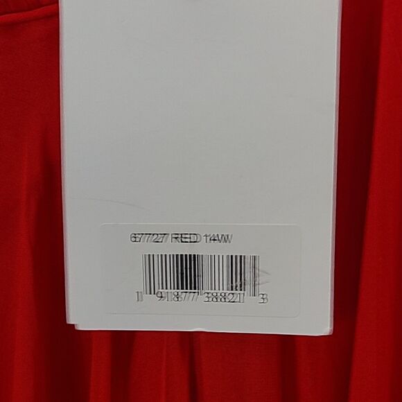 New MAC DUGGAL 67727 Red Beaded Drop Shoulder Pleated Flowy Gown Wn's (14W)-$458 - Picture 11 of 12